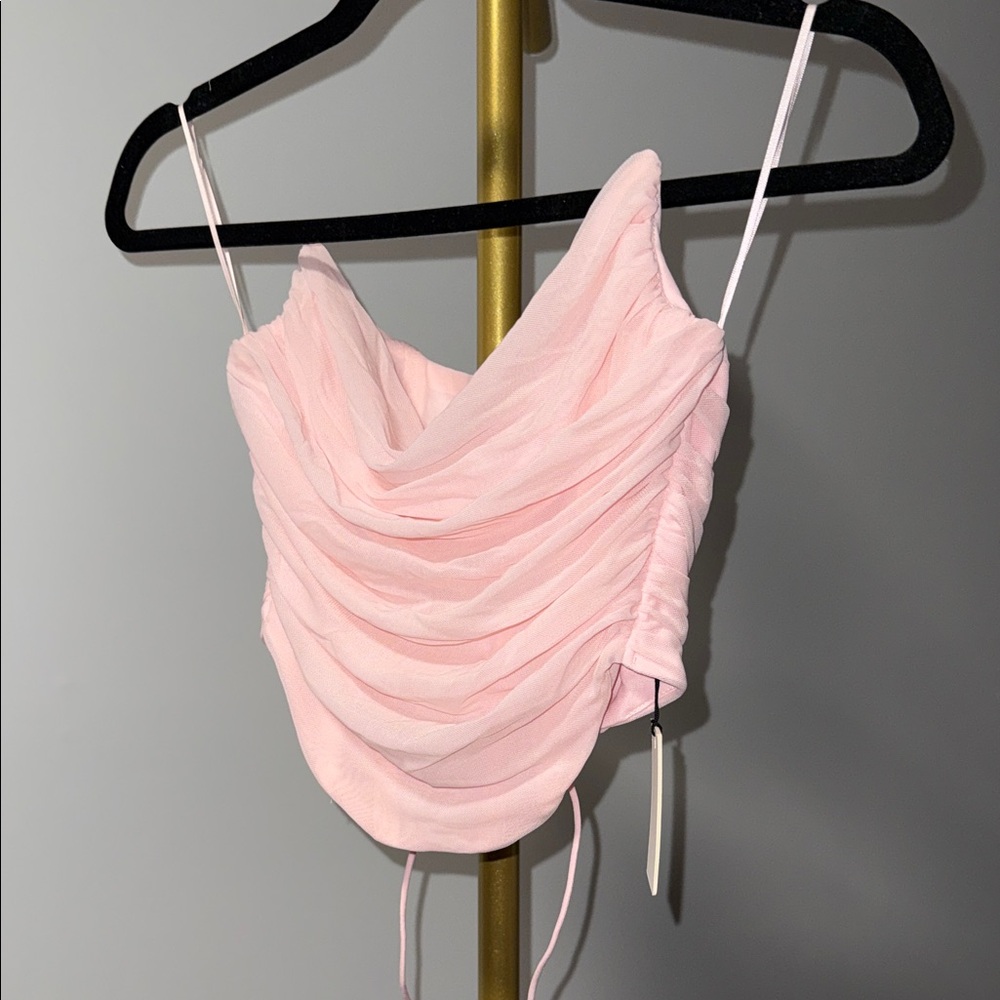 Elegant Pink Ruched Women's Top